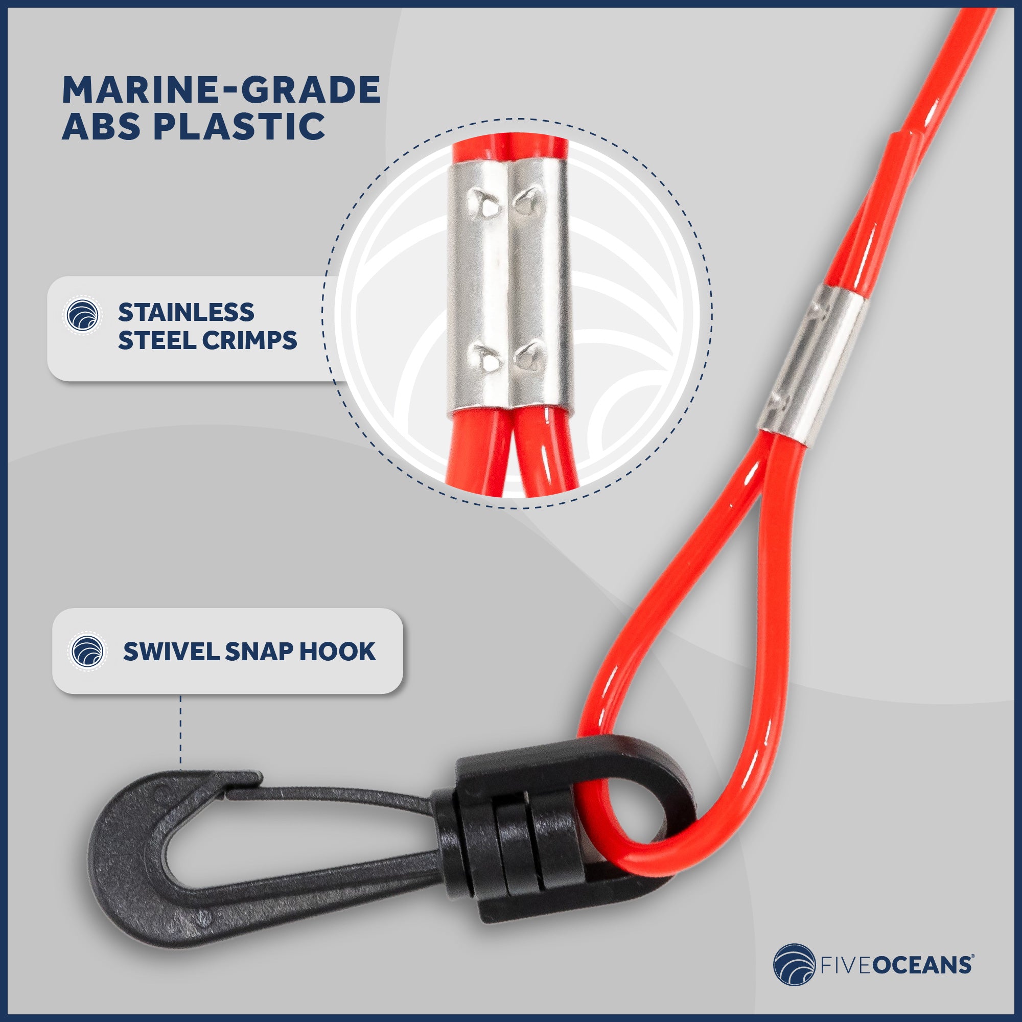 Universal Boat Kill Switch Lanyard - FO2437 - Five Oceans