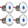 3/4" Round LED Snap-In Mount Courtesy / Mini Accent Light, Blue, 12V, 4-Pack - FO2445-M4 - Five Oceans