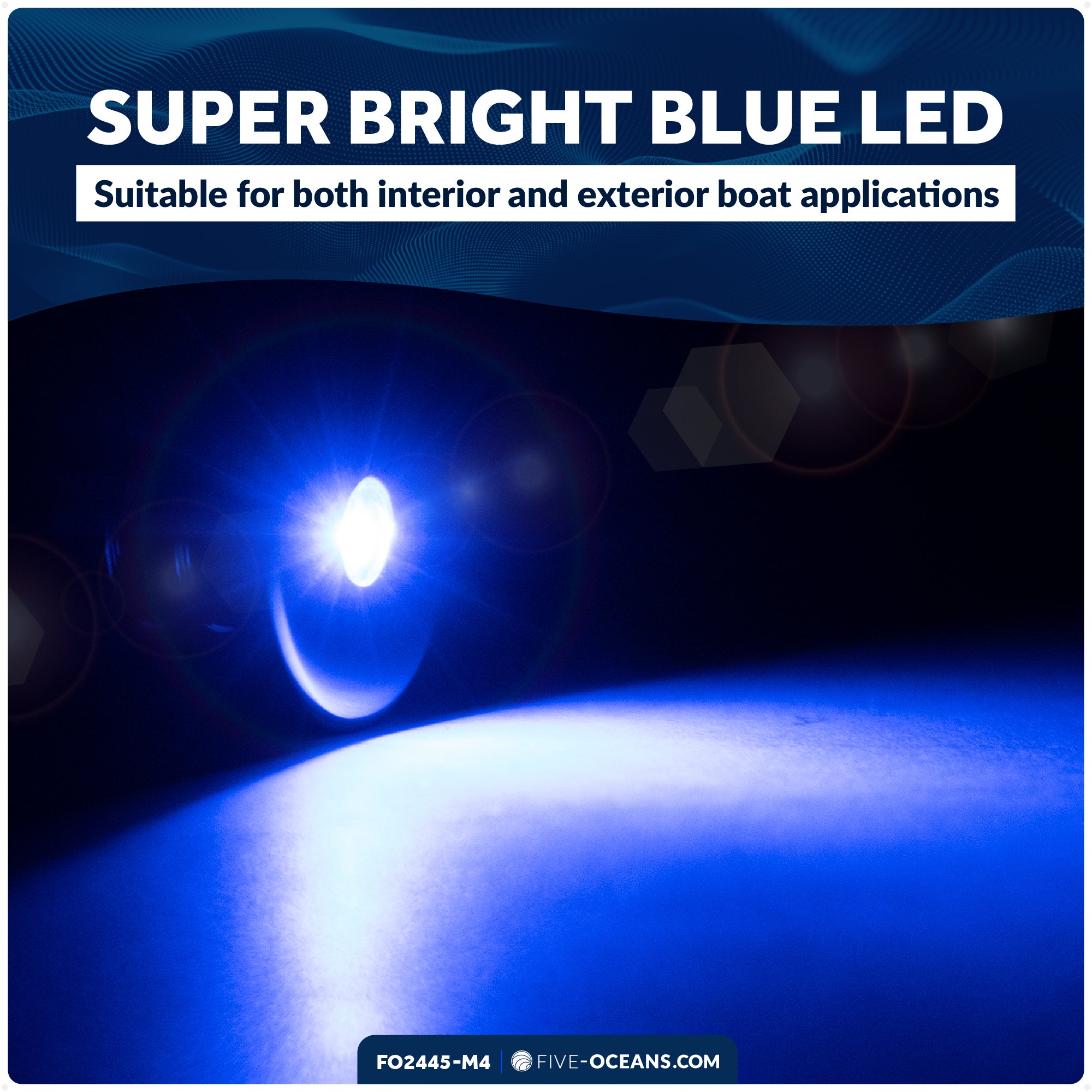 3/4" Round LED Snap-In Mount Courtesy / Mini Accent Light, Blue, 12V, 4-Pack - FO2445-M4