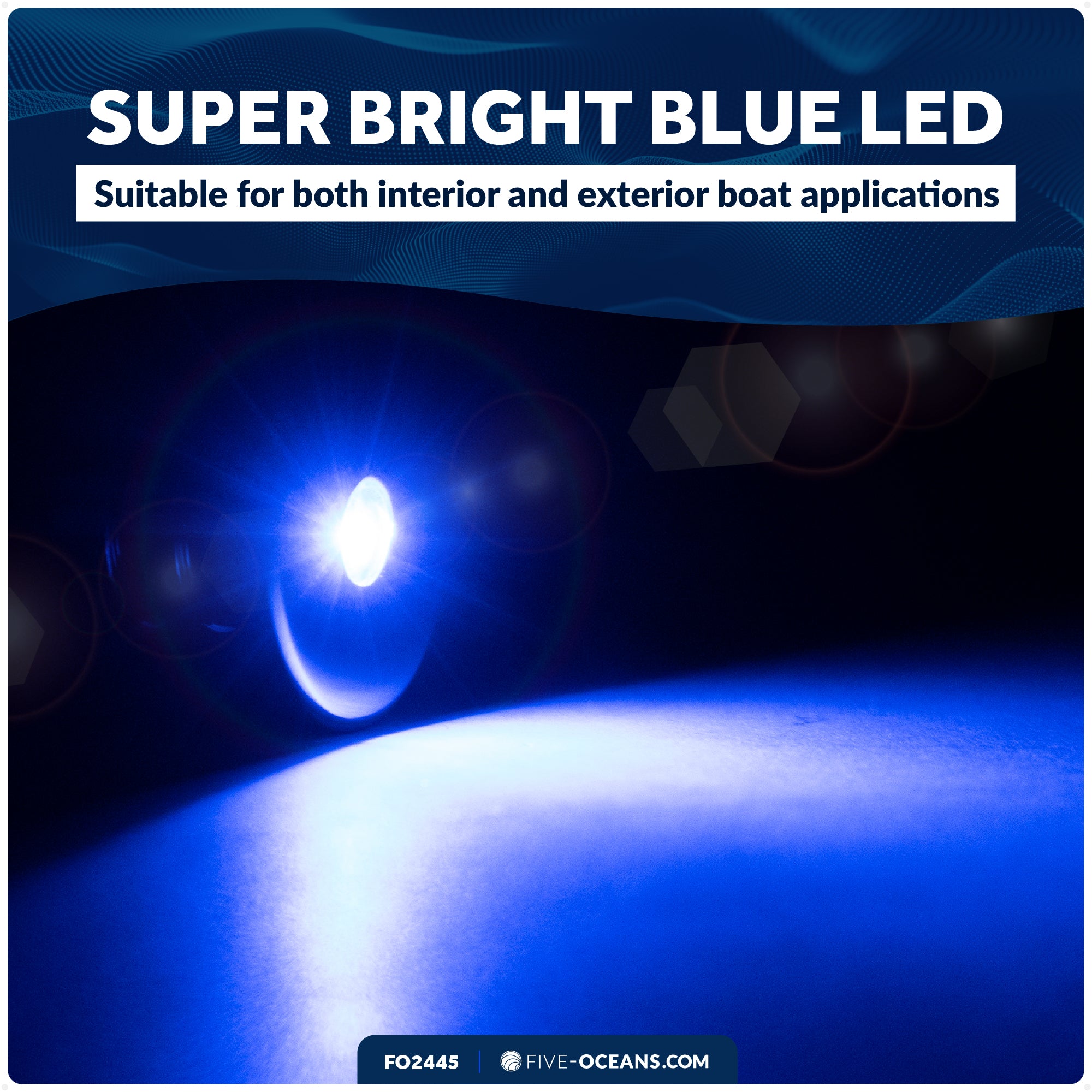 3/4" Round LED Snap-In Mount Courtesy / Mini Accent Light, Blue, 12V - FO2445