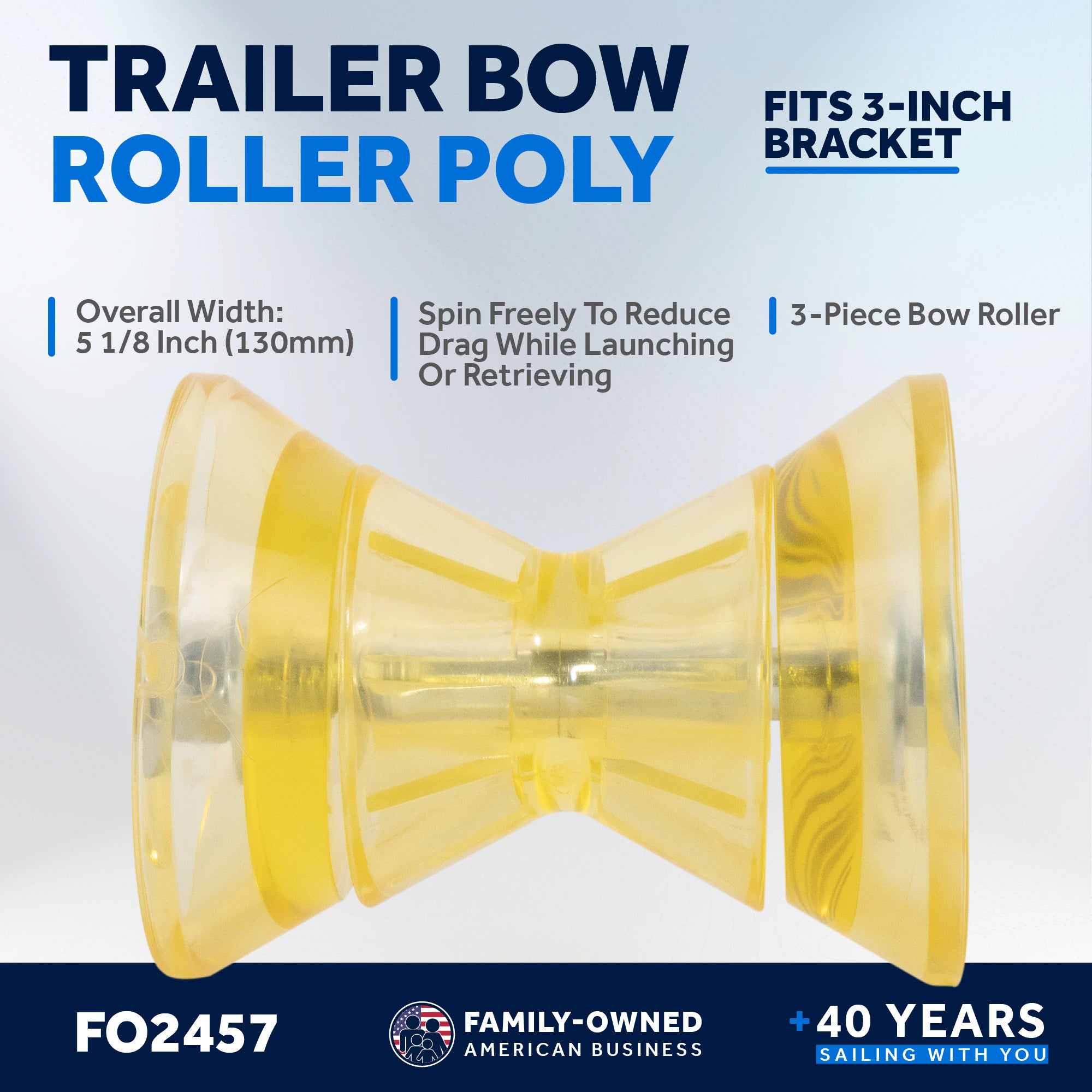 3" Boat Trailer Roller - Clear Yellow - FO2457 - Five Oceans