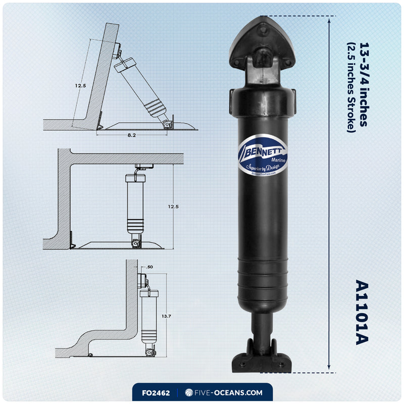 Bennett Marine Trim Tab Piston 13-3/4" - Standard Hydraulic Actuator - FO2462 - Five Oceans
