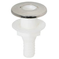 1-1/2" Thru-Hull Fitting, White Nylon & Stainless Steel Head – FO2557 - Five Oceans