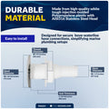 1-1/2" Thru-Hull Fitting, White Nylon & Stainless Steel Head – FO2557 - Five Oceans