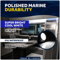 4" LED Surface-Mount Dome / Ceiling Light, Daylight White, Stainless Steel Housing, 12V, 2-Pack - FO2624-M2 - Five Oceans
