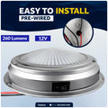 4" LED Surface-Mount Dome / Ceiling Light, Daylight White, Stainless Steel Housing, 12V - FO2624 - Five Oceans