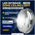 6" LED Surface-Mount Dome / Ceiling Light, Daylight White, Stainless Steel Housing, 12V, 2-Pack - FO2625-M2 - Five Oceans