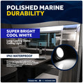 6" LED Surface-Mount Dome / Ceiling Light, Daylight White, Stainless Steel Housing, 12V, 2-Pack - FO2625-M2 - Five Oceans