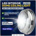 6" LED Surface-Mount Dome / Ceiling Light, Daylight White, Stainless Steel Housing, 12V - FO2625 - Five Oceans