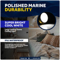 6" LED Surface-Mount Dome / Ceiling Light, Daylight White, Gold Plated Brass Housing, 12V, 2-Pack - FO2627-M2 - Five Oceans