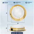 6" LED Surface-Mount Dome / Ceiling Light, Daylight White, Gold Plated Brass Housing, 12V, 2-Pack - FO2627-M2 - Five Oceans