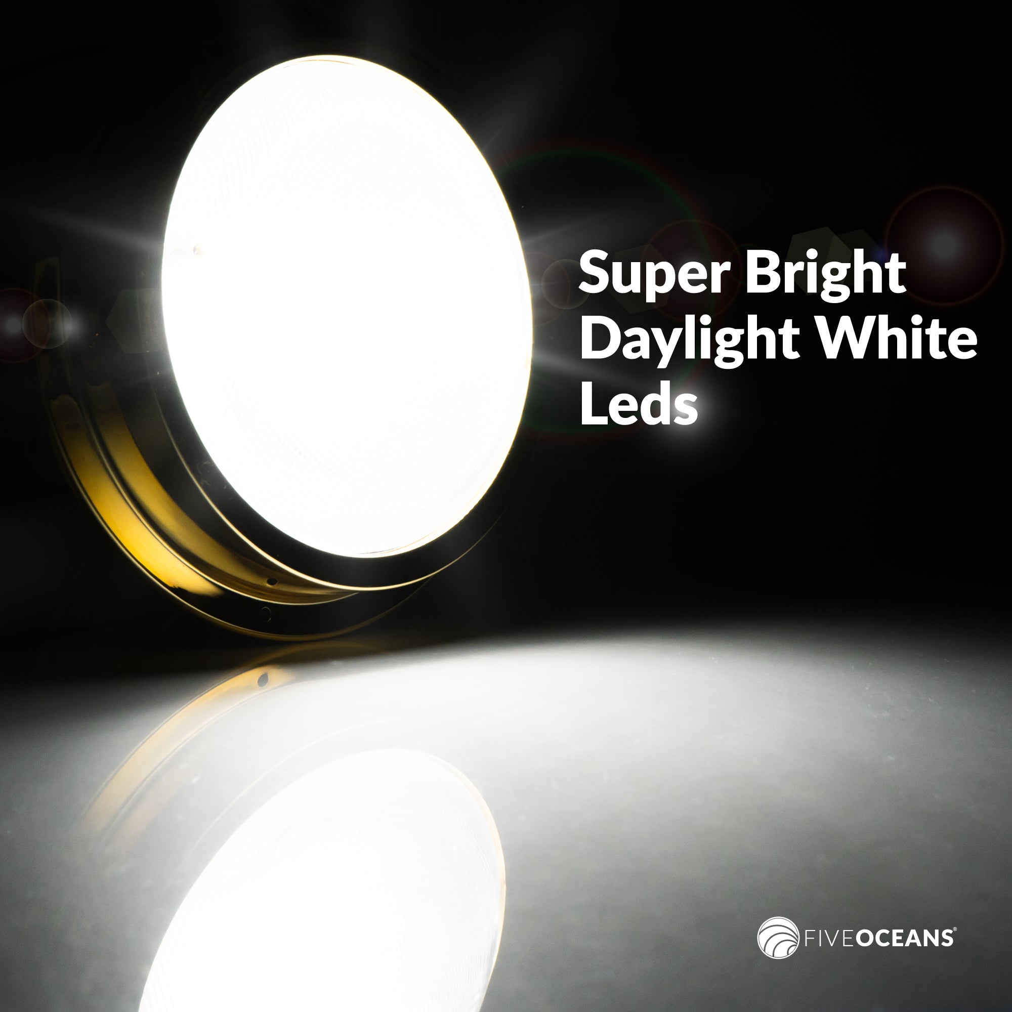 LED Interior Dome Ceiling Light, 6" Surface Mount, Daylight White - FO2627 - Five Oceans