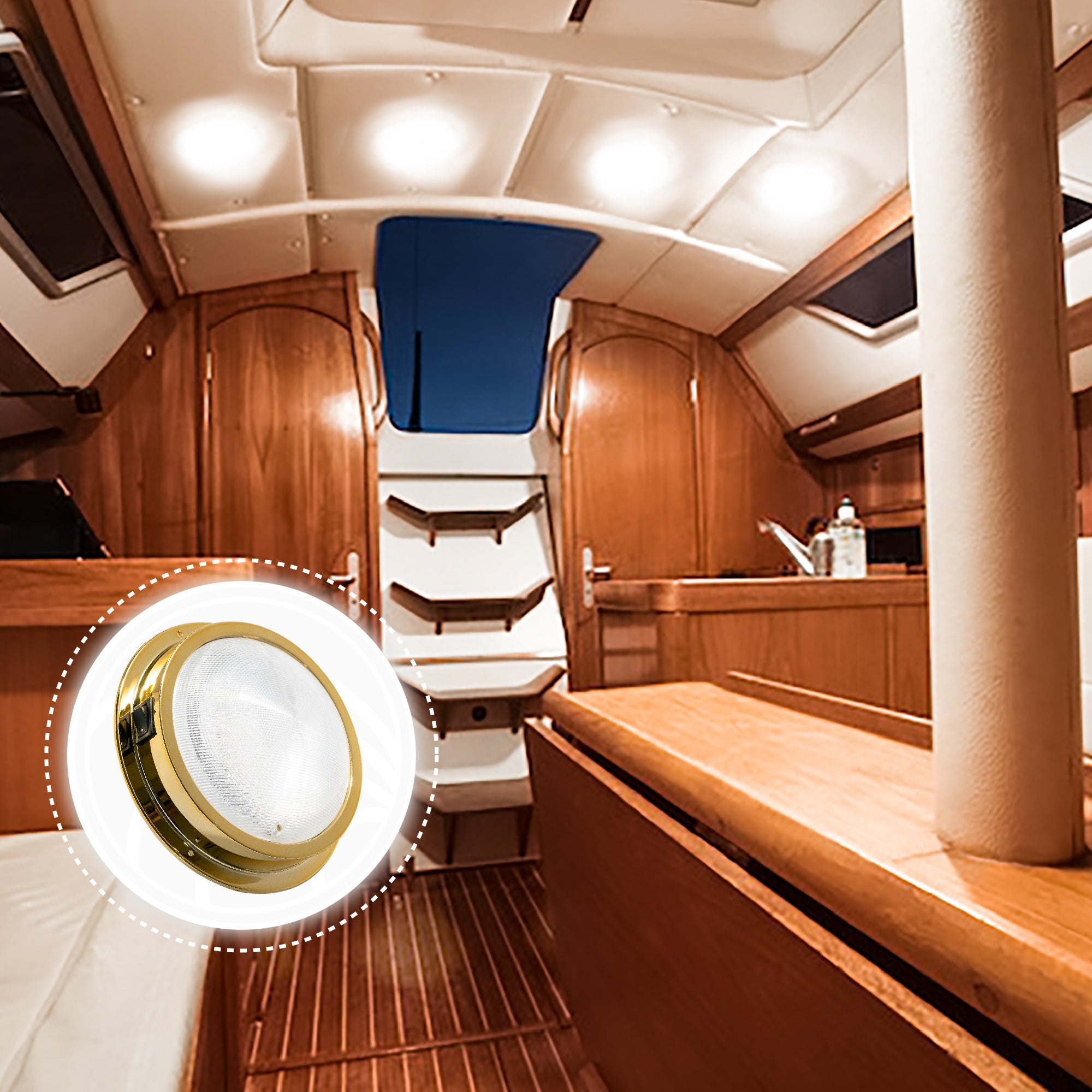 LED Interior Dome Ceiling Light, 6" Surface Mount, Daylight White - FO2627 - Five Oceans