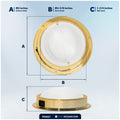 6" LED Surface-Mount Dome / Ceiling Light, Daylight White, Gold Plated Brass Housing, 12V - FO2627 - Five Oceans
