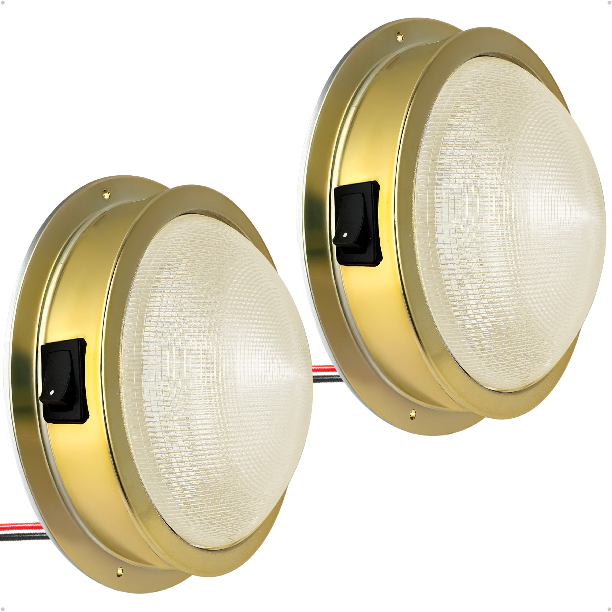 LED Interior Dome Ceiling Light, 6" Surface Mount, Warm White, 2-Pack - FO2628-M2 - Five Oceans