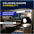 6" LED Surface-Mount Dome / Ceiling Light, Warm White, Gold Plated Brass Housing, 12V, 2-Pack - FO2628-M2 - Five Oceans