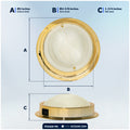 6" LED Surface-Mount Dome / Ceiling Light, Warm White, Gold Plated Brass Housing, 12V, 2-Pack - FO2628-M2 - Five Oceans