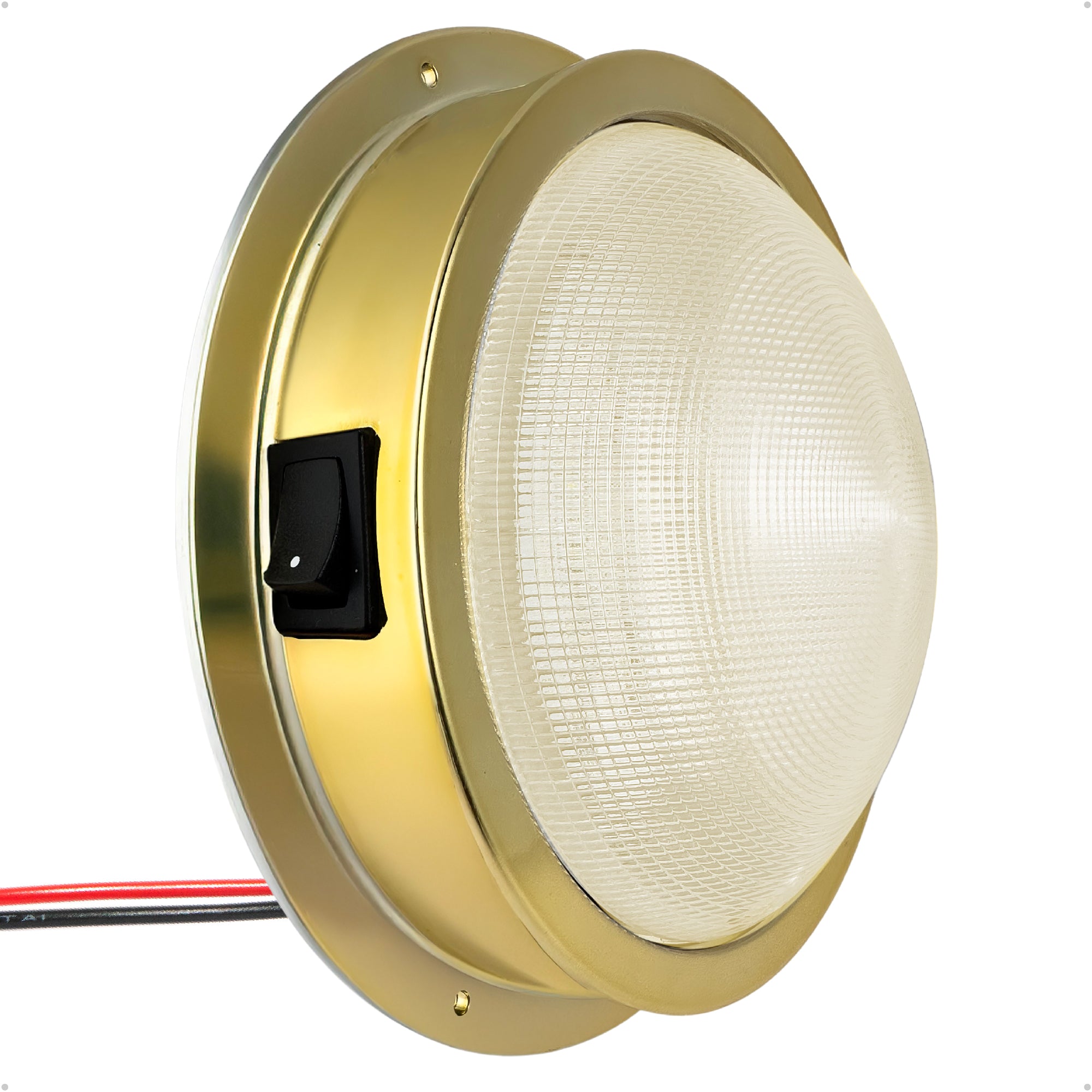 6" LED Surface-Mount Dome / Ceiling Light, Warm White, Gold Plated Brass Housing, 12V - FO2628 - Five Oceans