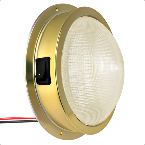 6" LED Surface-Mount Dome / Ceiling Light, Warm White, Gold Plated Brass Housing, 12V
