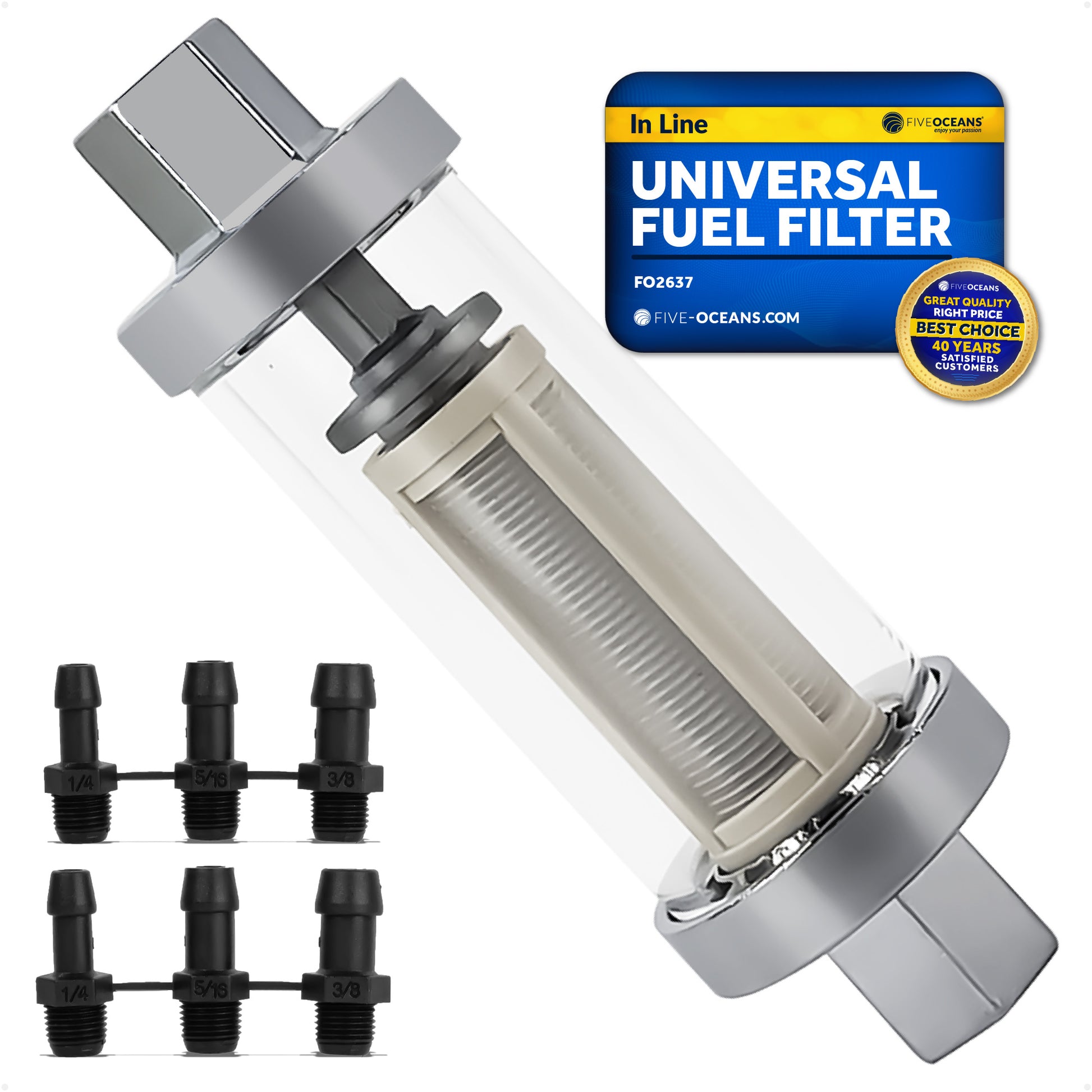 In-Line Universal Fuel Filter - FO2637 - Five Oceans
