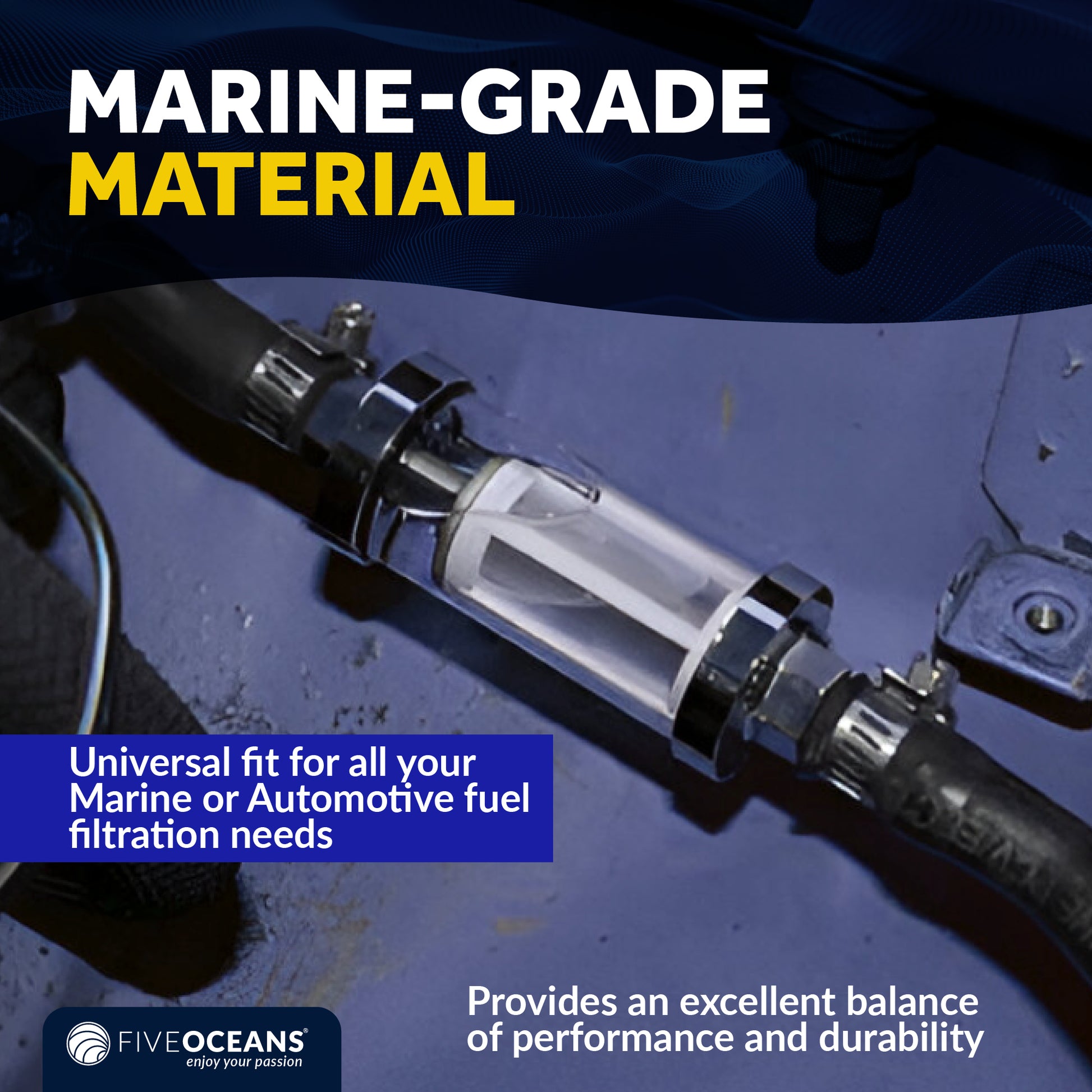 In-Line Universal Fuel Filter - FO2637 - Five Oceans
