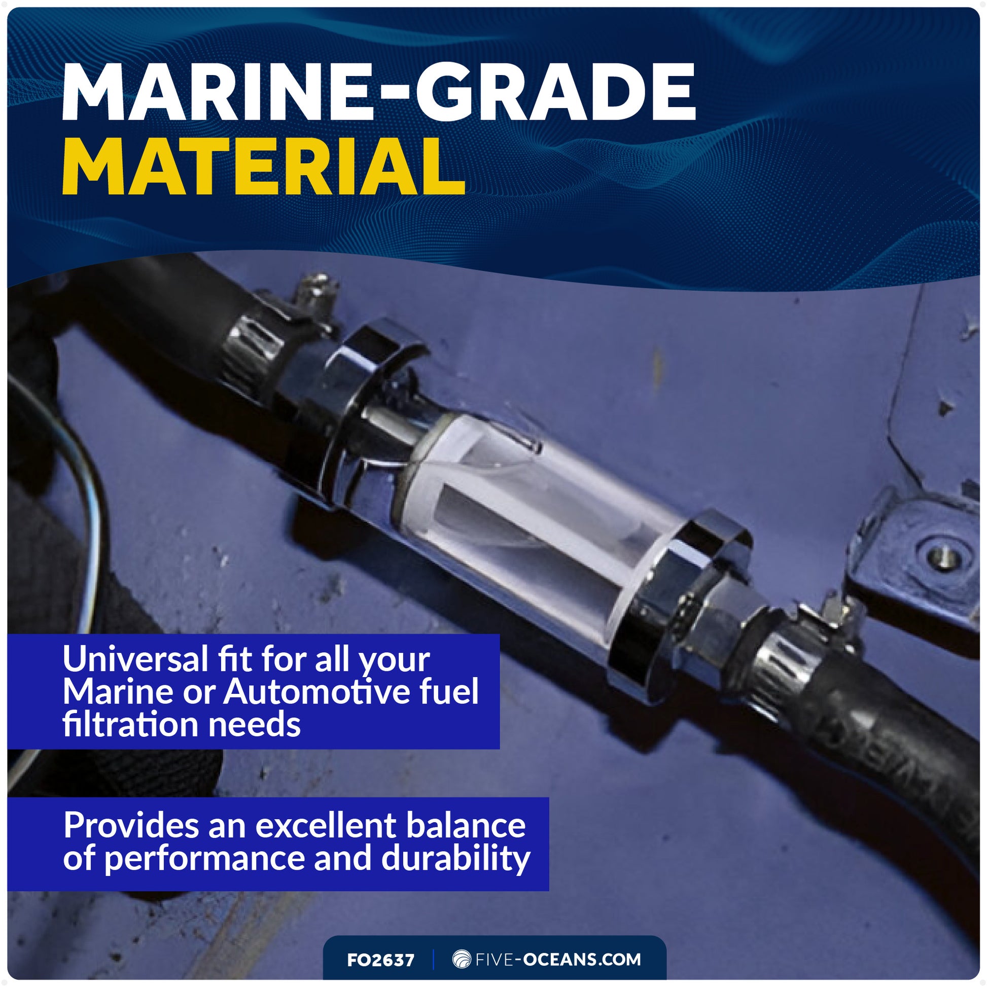 In-Line Universal Fuel Filter - FO2637 - Five Oceans