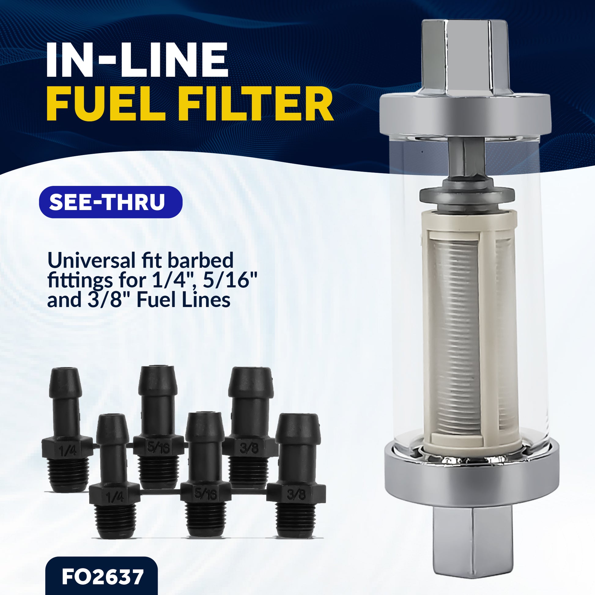 In-Line Universal Fuel Filter - FO2637 - Five Oceans