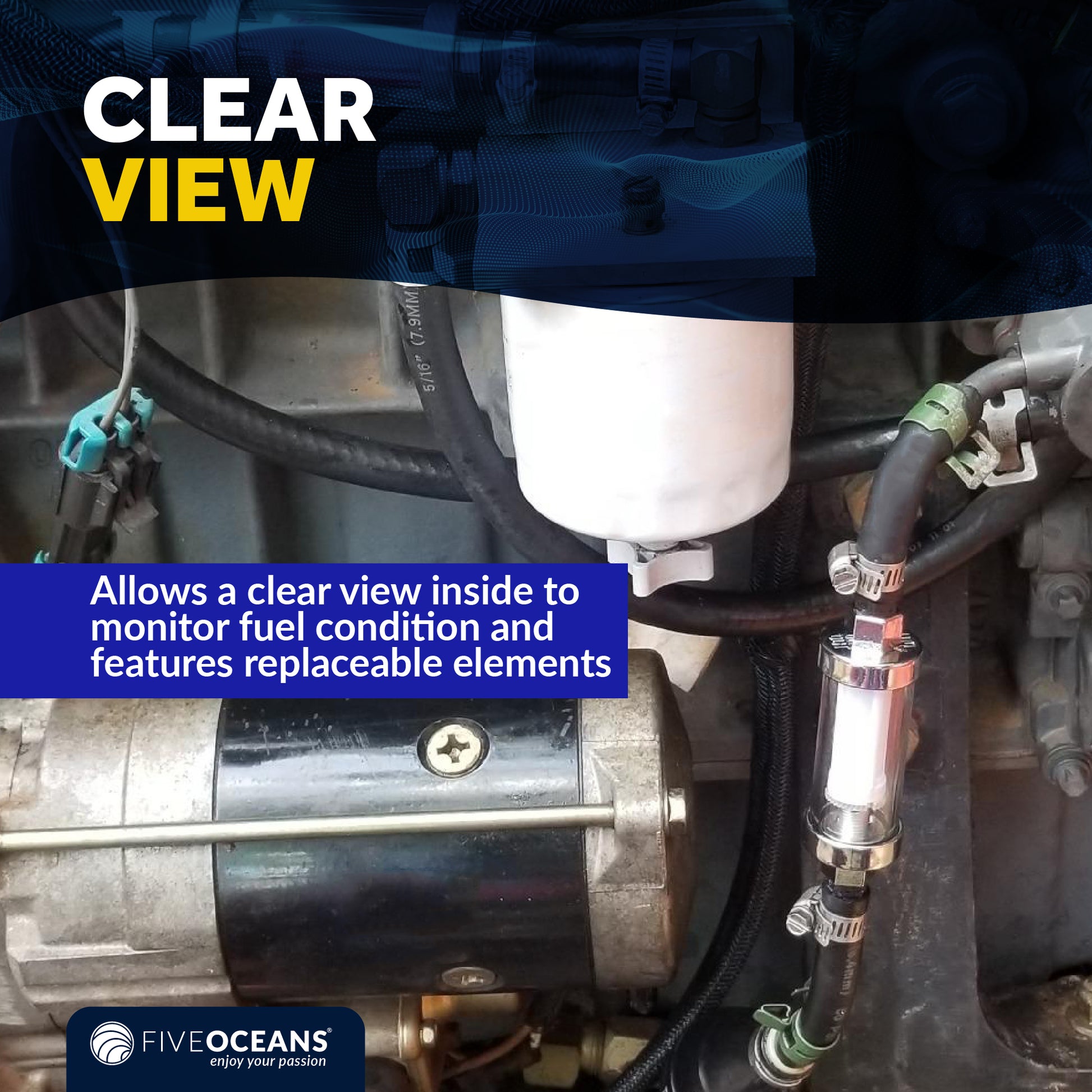 In-Line Universal Fuel Filter - FO2637 - Five Oceans