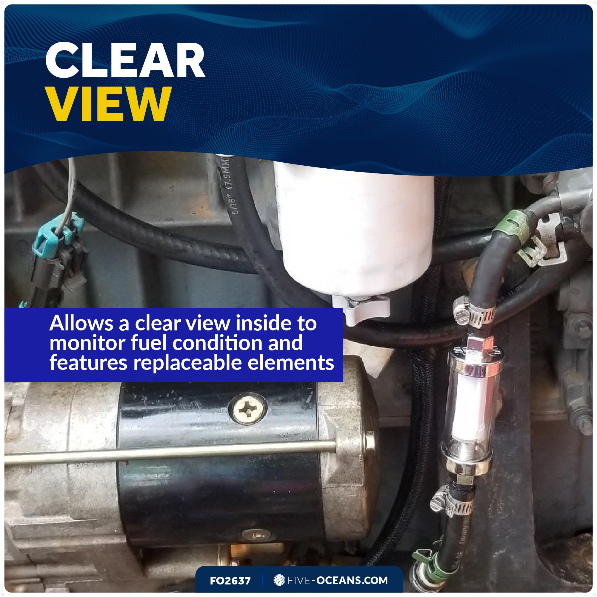 In-Line Universal Fuel Filter - FO2637 - Five Oceans