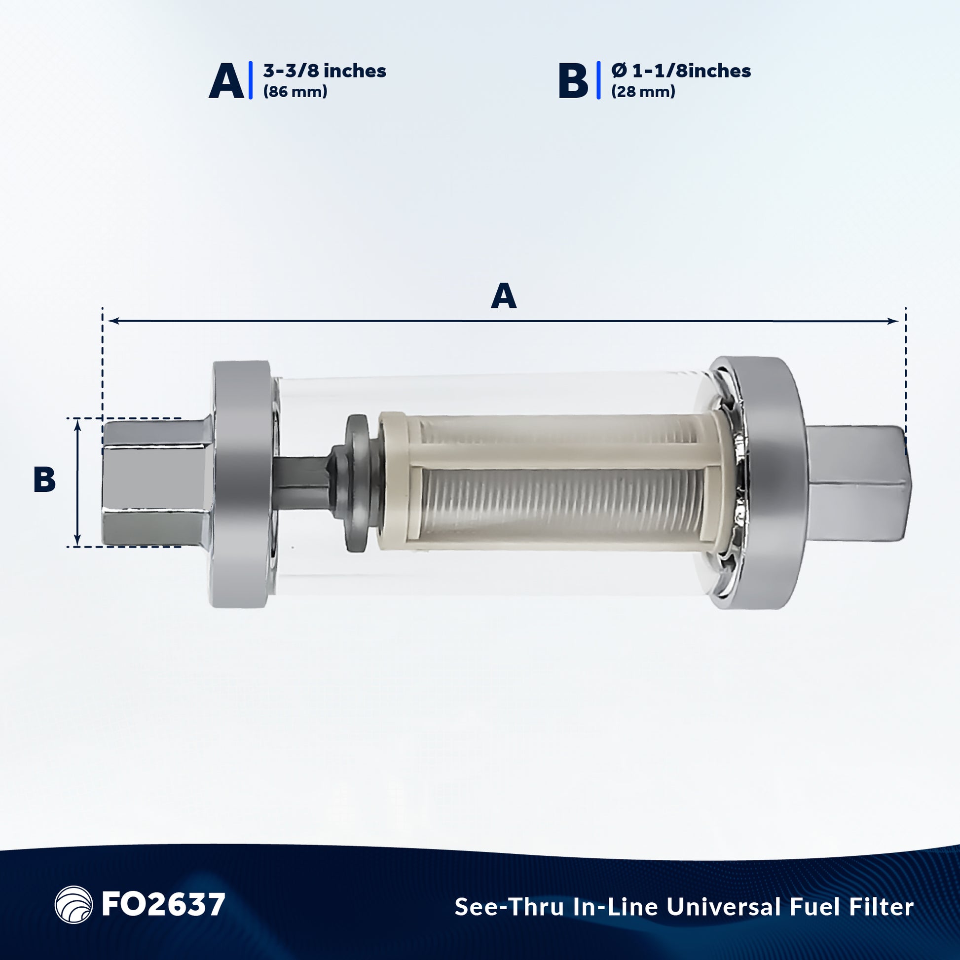 In-Line Universal Fuel Filter - FO2637 - Five Oceans