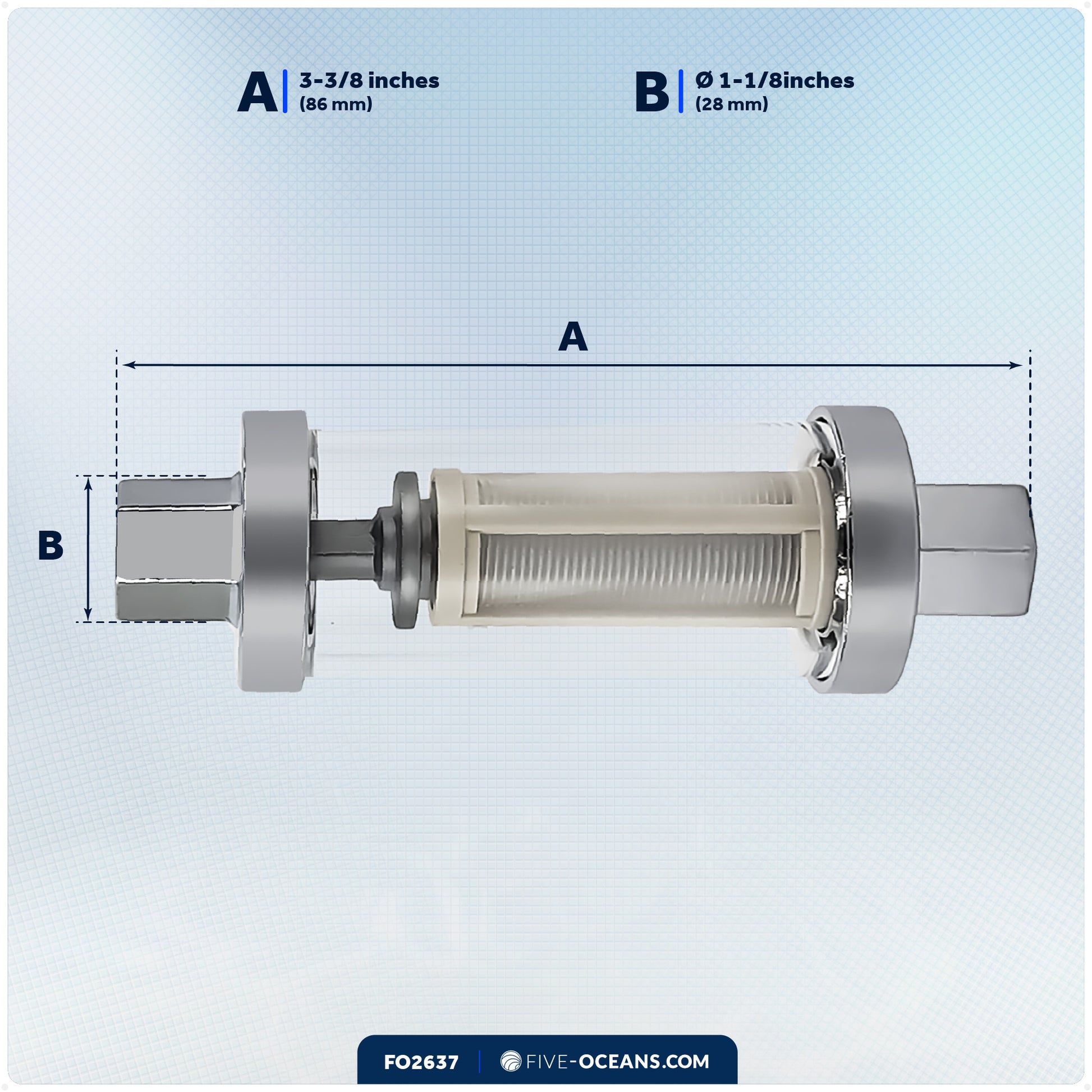 In-Line Universal Fuel Filter - FO2637 - Five Oceans