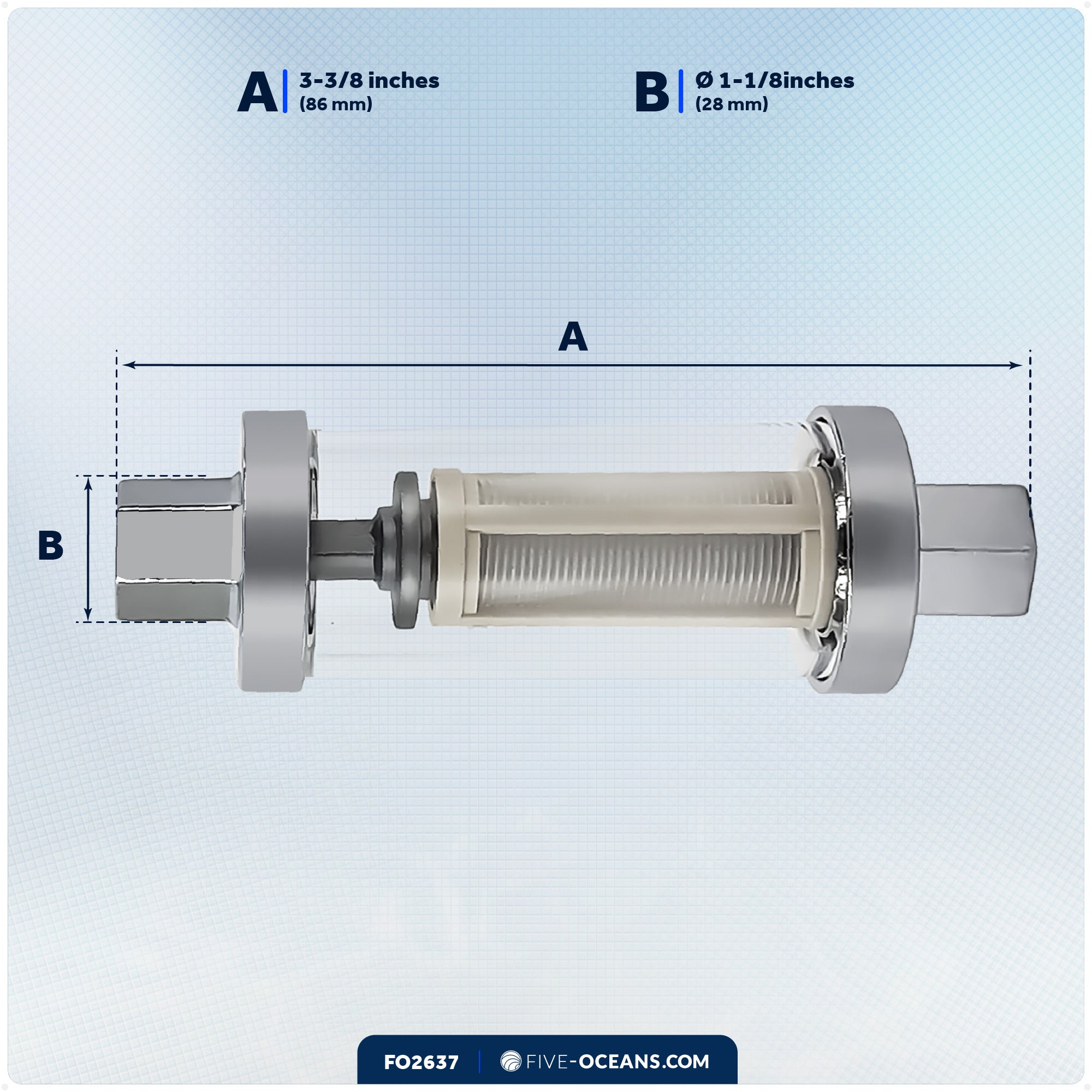 In-Line Universal Fuel Filter - FO2637 - Five Oceans