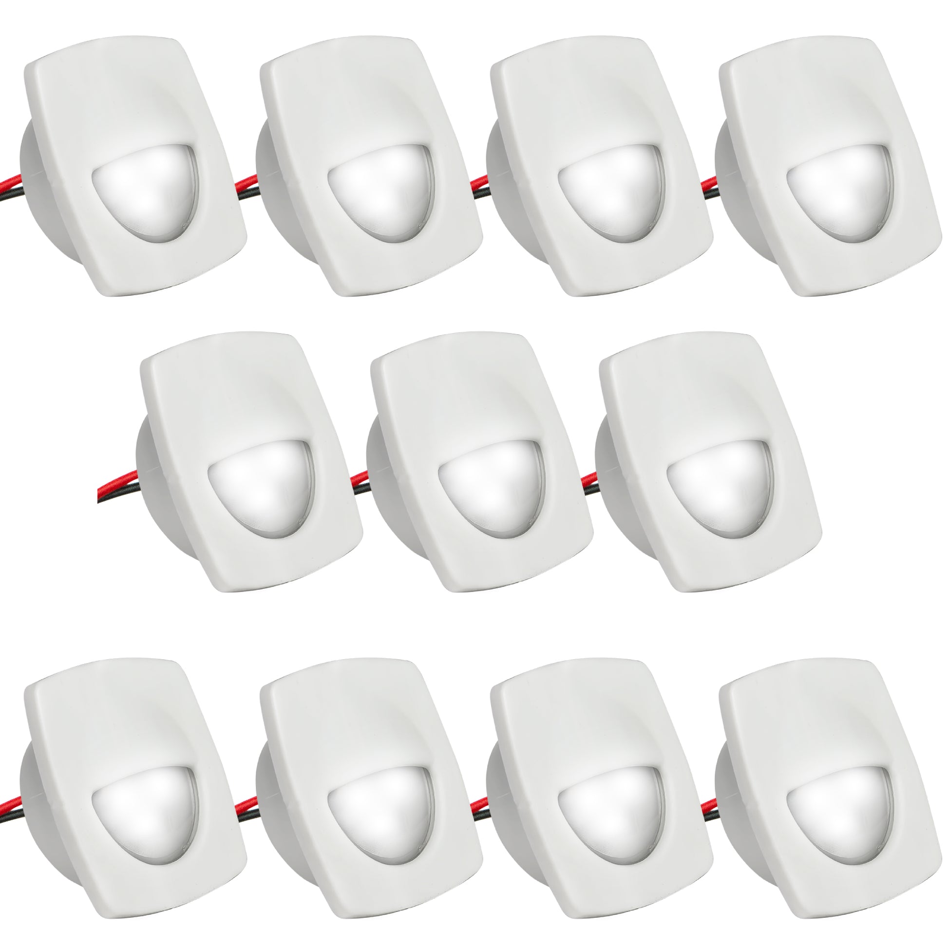 2-1/4" Square Courtesy Companion Light, White Housing, Cool White LED, 10-Pack - FO2642-M10 - Five Oceans