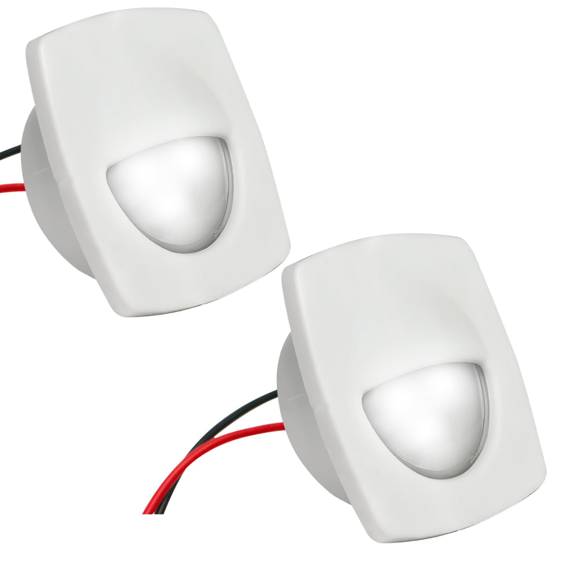 2-1/4" Square Courtesy Companion Light, White Housing, Cool White LED, 2-Pack - FO2642-M2 - Five Oceans