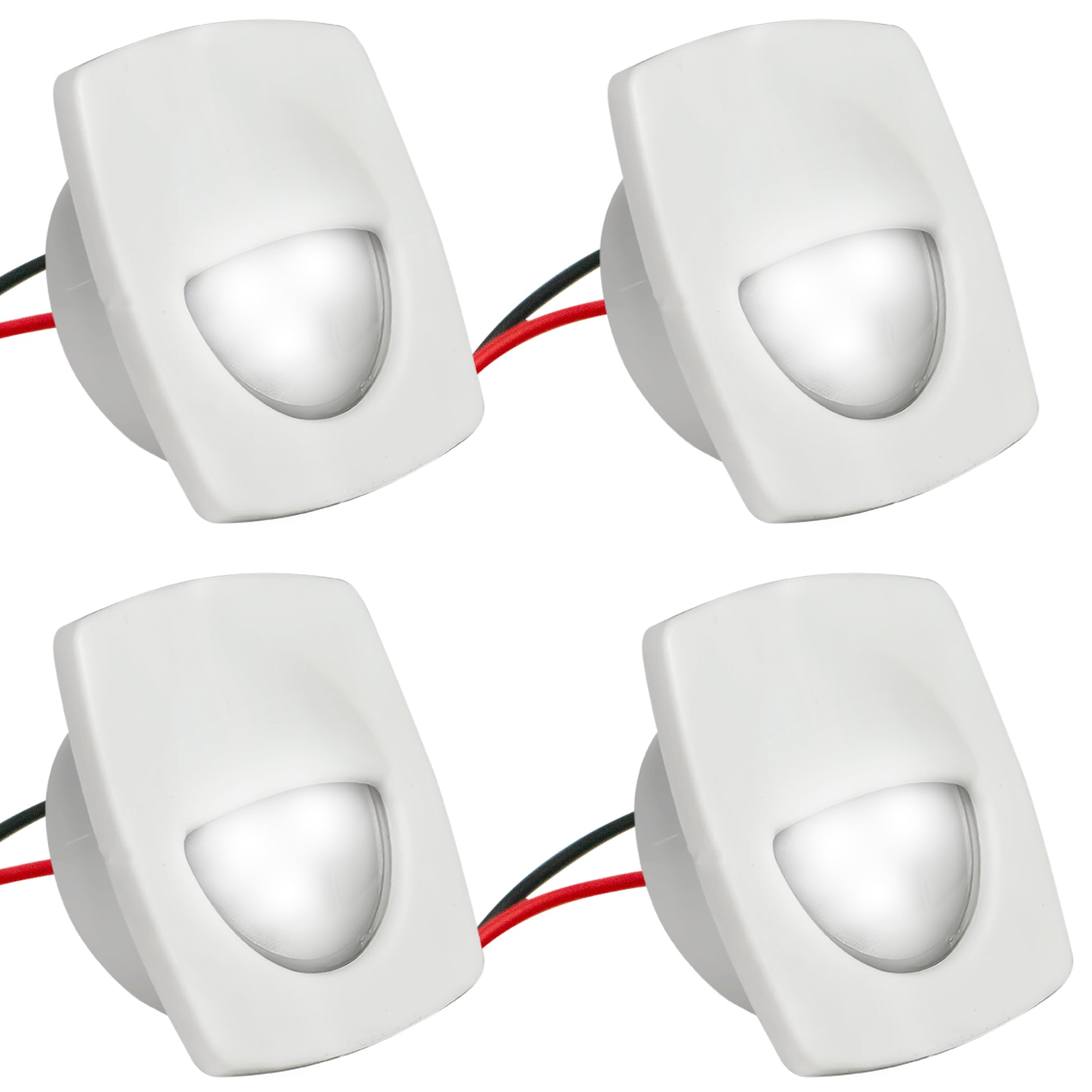 2-1/4" Square Courtesy Companion Light, White Housing, Cool White LED, 4-Pack - FO2642-M4 - Five Oceans