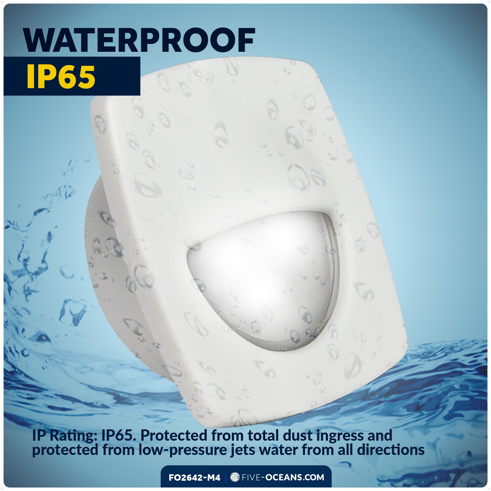 2-1/4" Square LED Recessed Courtesy / Companionway Light, White Housing, Cool White, 12V, 4-Pack - FO2642-M4