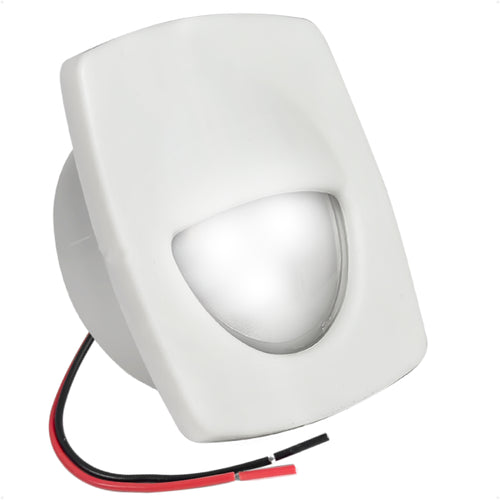 2-1/4" Square LED Recessed Courtesy / Companionway Light, White Housing, Cool White, 12V