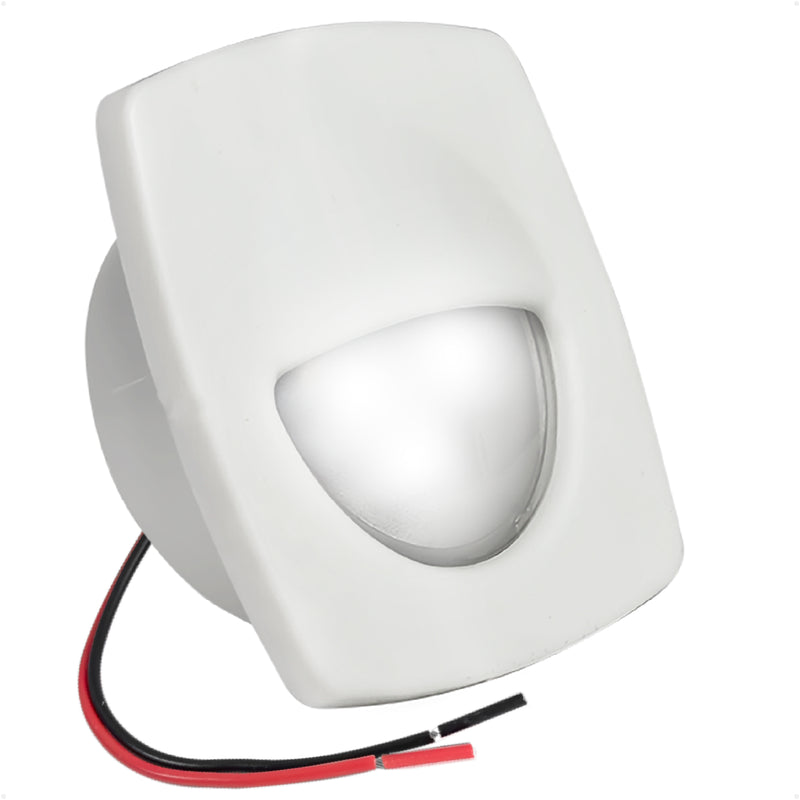 2-1/4" Square LED Recessed Courtesy / Companionway Light, White Housing, Cool White, 12V - FO2642 - Five Oceans