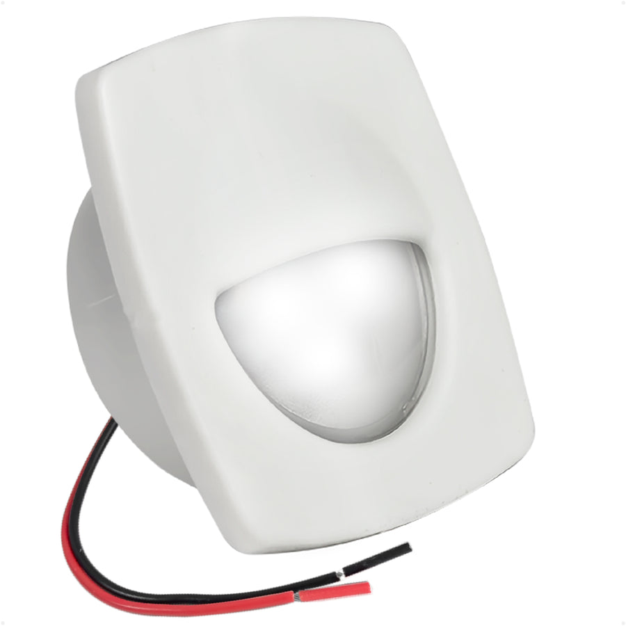2-1/4" Square LED Recessed Courtesy / Companionway Light, White Housing, Cool White, 12V - FO2642 - Five Oceans