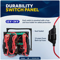6 Gang Toggle Switch Panel, Waterproof, 12-24V - FO2652 - Five Oceans