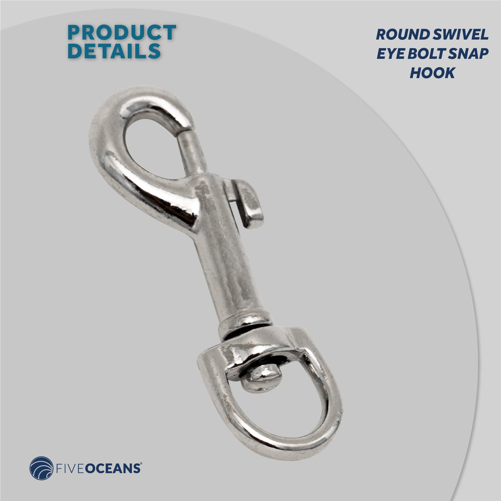 Swivel Round Eye Bolt Snap Hook, 4-Pack - FO2721-M4 - Five Oceans