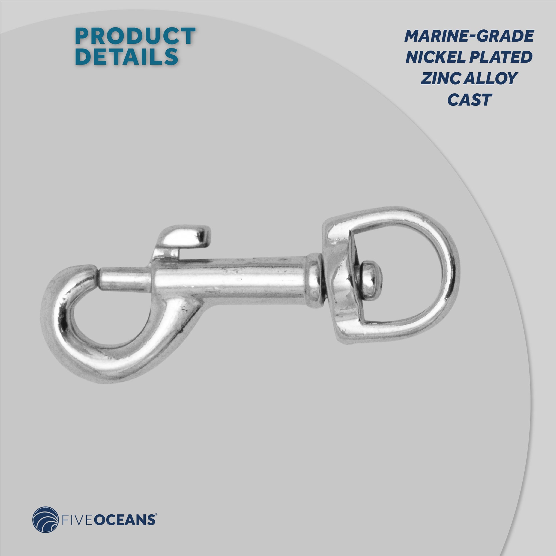 Swivel Round Eye Bolt Snap Hook, 4-Pack - FO2721-M4 - Five Oceans