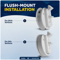 Flush Pull Slam Latch Door Hatch, 2" Dia., White - FO2864 - Five Oceans