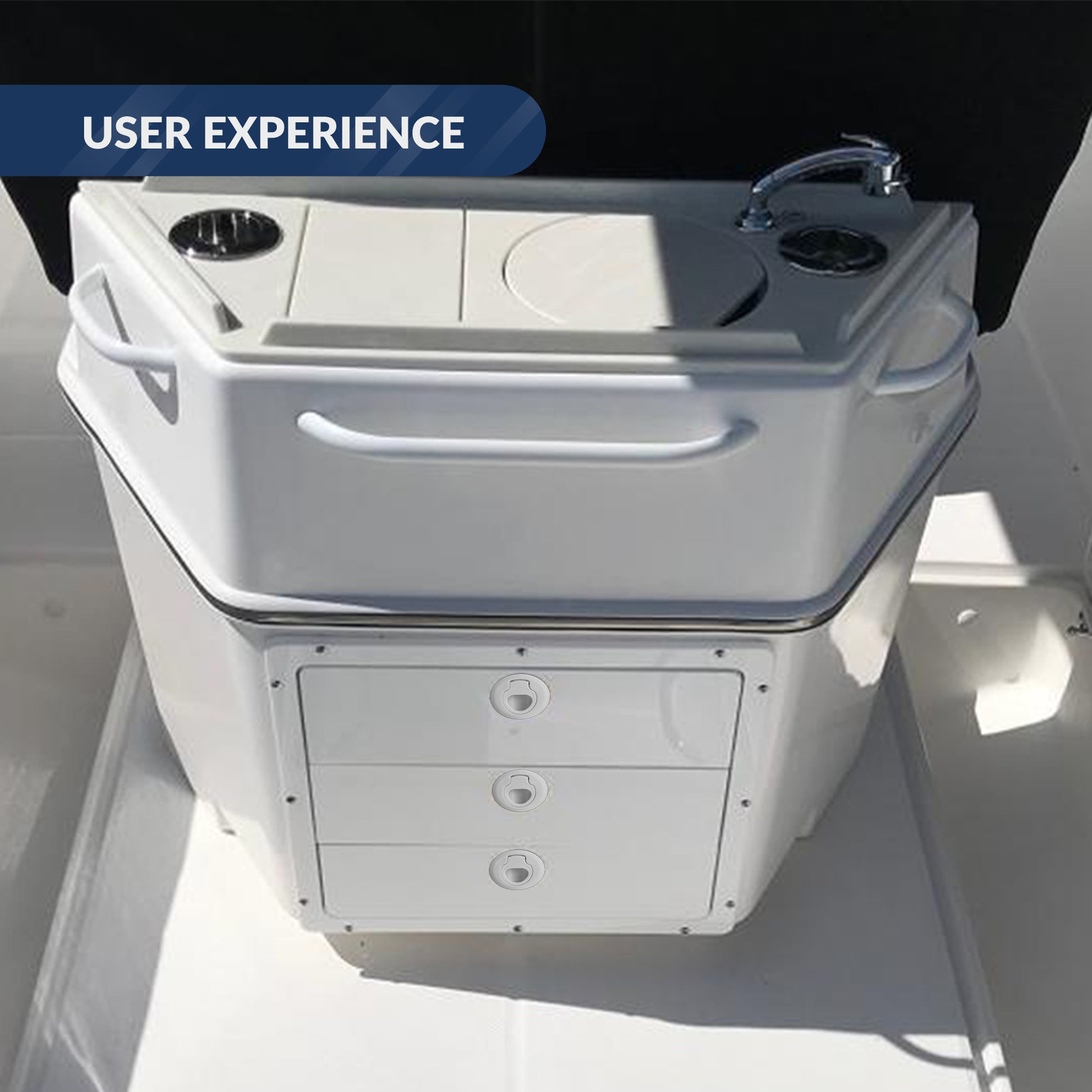 2" Flush Pull Slam Latch Door Hatch, White - FO2864 - Five Oceans