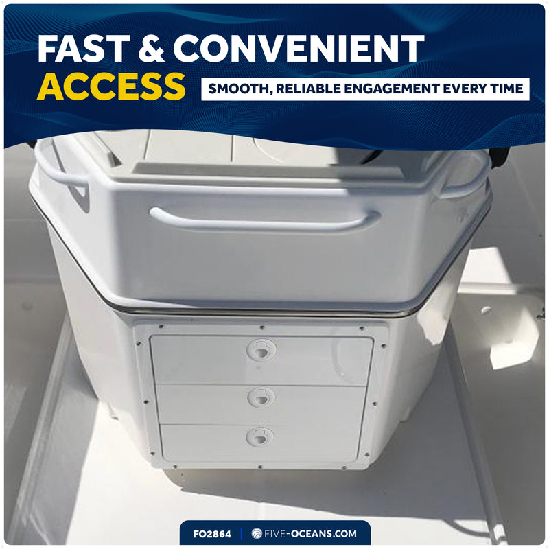 Flush Pull Slam Latch Door Hatch, 2" Dia., White - FO2864 - Five Oceans