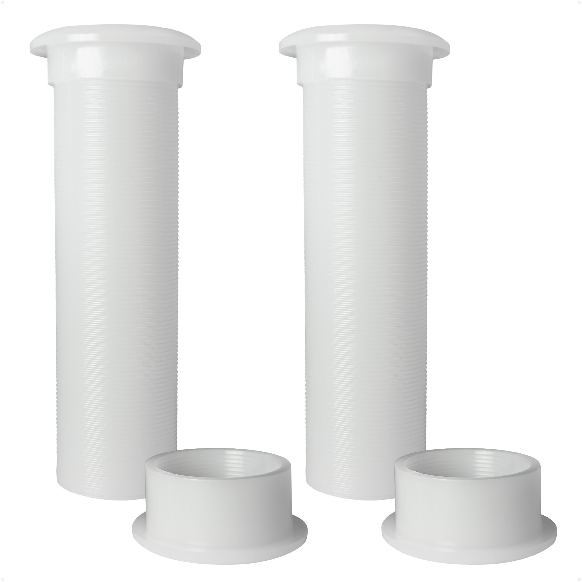 3/4" Boat Motorwell Thru Hull Drain Tube, White Nylon, 2-Pack - FO2865-M2