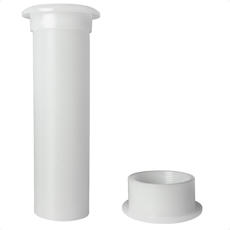 3/4" Motorwell Thru-Hull Drain Tube, White Nylon – FO2865 - Five Oceans