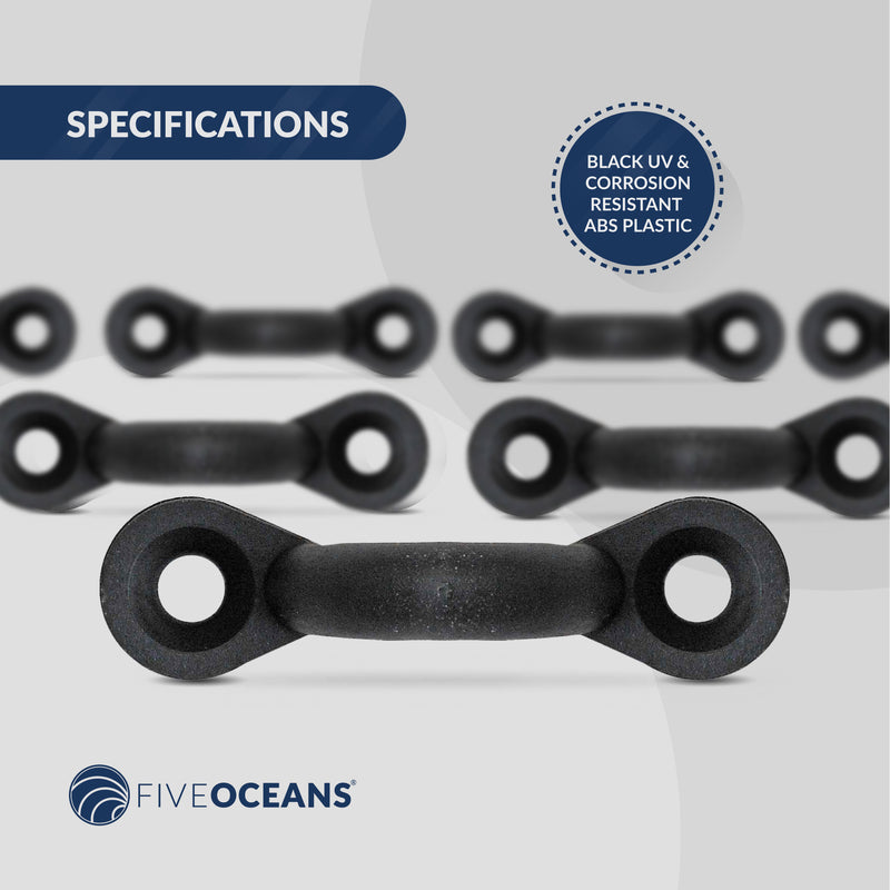 3/8" I.D. Eye Straps, Black Nylon, 10-Pack - FO2866 - Five Oceans