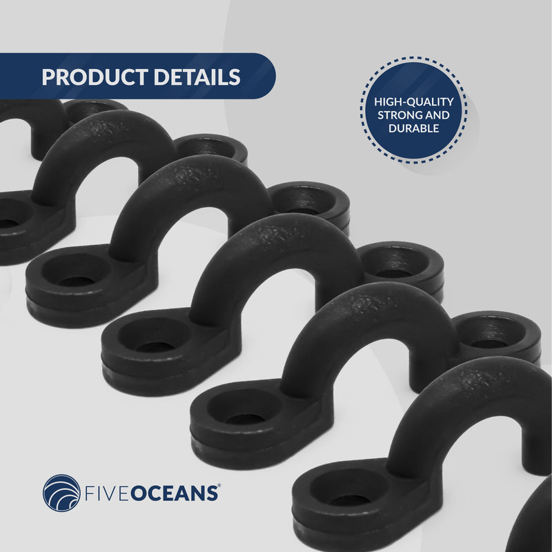 3/8" I.D. Eye Straps, Black Nylon, 10-Pack - FO2866 - Five Oceans