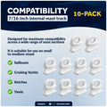 7/16" (11mm) Sail Slide Internal Track, White Nylon, 10-Pack - FO2870 - Five Oceans